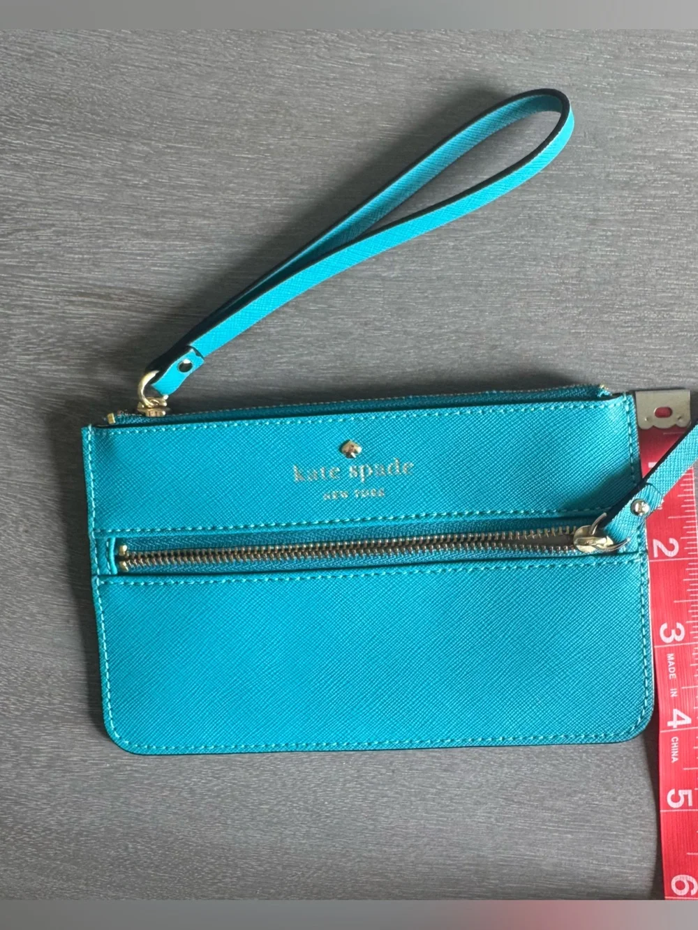 Kate Spade Mikas Pond Blue Leather Wristlet